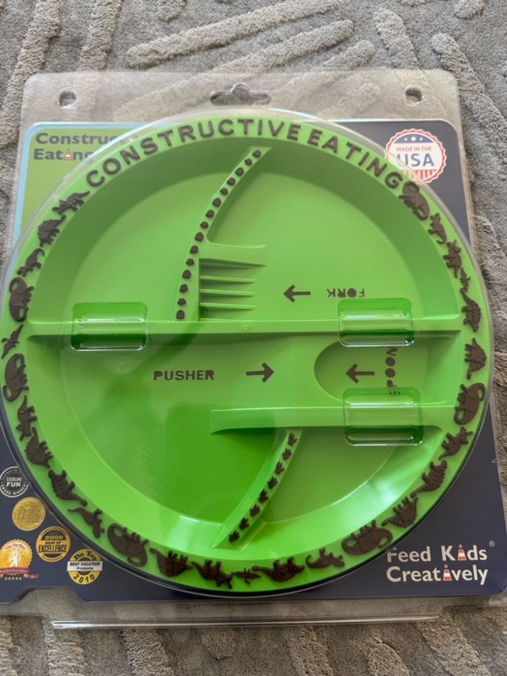 Constructive Eating Plate - Green